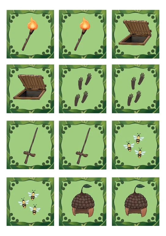 Selection of item cards from Abenteuer auf Burg Haselnuss
